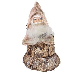 Vintage Santa Claus On Stump Paper Composition Christmas Candy Container Japan